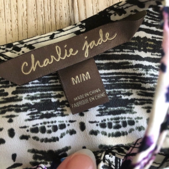 Charlie Jade Black and Blue Patterned Dress - Picture 5 of 9